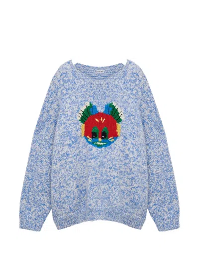 Loewe X Louis Wain Crew-neck Sweater In Blue