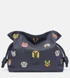 Loewe X Louis Wain Flamenco Cats Medium Canvas Clutch In Blue