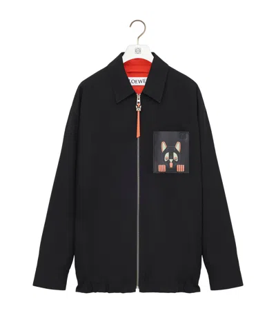 Loewe X Louis Wain Gabardine Zip-up Overshirt In Black