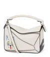 Loewe X Louis Wain Mini Leather Puzzle Top-handle Bag In White