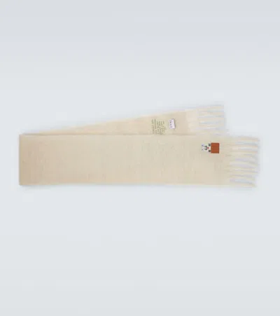 Loewe X Louis Wain Mohair And Wool-blend Scarf In White