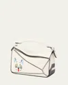 Loewe X Louis Wain Puzzle Futurist Cats Top-handle Bag In Leather In White
