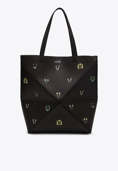 Loewe X Louis Wain Xl Cats Puzzle Fold Tote Bag In Brown