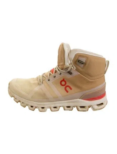 Pre-owned Loewe X On Canvas Hiking Boots In Neutrals