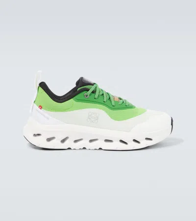 Loewe X On Men's Cloudtilt 2 Knit Low-top Sneakers In Green White