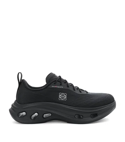Loewe On Cloudtilt Rubber-trimmed Mesh Sneakers In Black