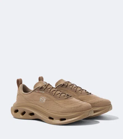 Loewe On Cloudtilt Rubber-trimmed Mesh Sneakers In Neutral