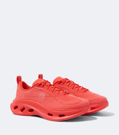 Loewe On Cloudtilt Rubber-trimmed Mesh Sneakers In Orange