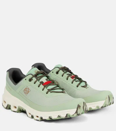 Loewe + On Cloudventure Recycled-canvas And Mesh Trainers In Pale Green