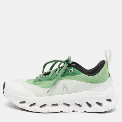 Pre-owned Loewe X On Cloudventure Size 37 Grey/green Canvas And Mesh Lace Up Sneakers In White