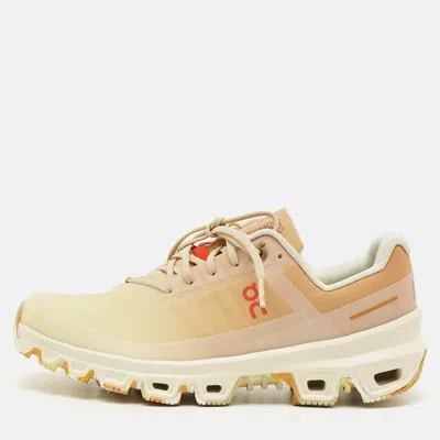 Pre-owned Loewe X On Cloudventure Size 37 Yellow Canvas Lace Up Sneakers