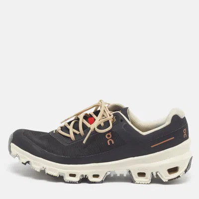 Pre-owned Loewe X On Cloudventure Size 37.5 Black Canvas Lace Up Sneakers