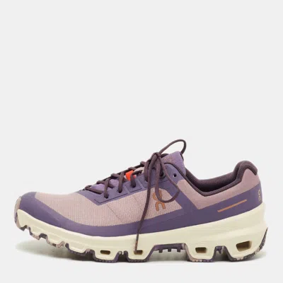Pre-owned Loewe X On Cloudventure Size 39 Two Tone Canvas Lace Up Sneakers In Purple