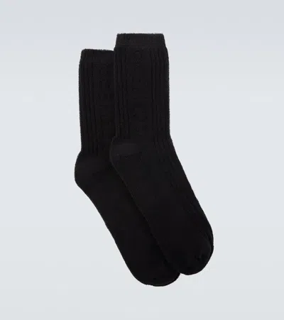 Loewe X On Cotton-blend Socks In Black