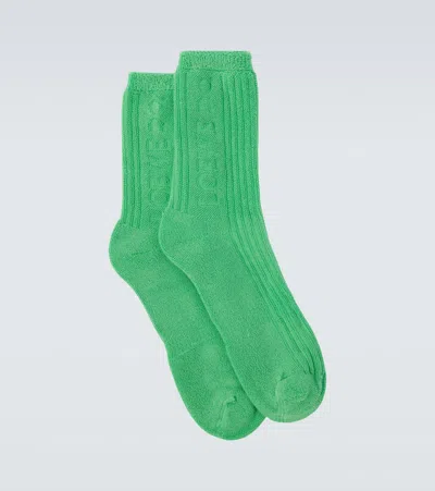 Loewe X On Cotton-blend Socks In Green