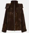 Loewe X On Hooded Oversized Jacket In Brown
