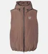 Loewe X On Hooded Striped Puffer Vest In Brown