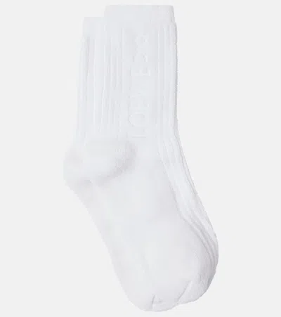 Loewe X On Logo Cotton-blend Socks In White