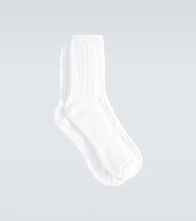 Loewe X On Logo Cotton-blend Terry Socks In White