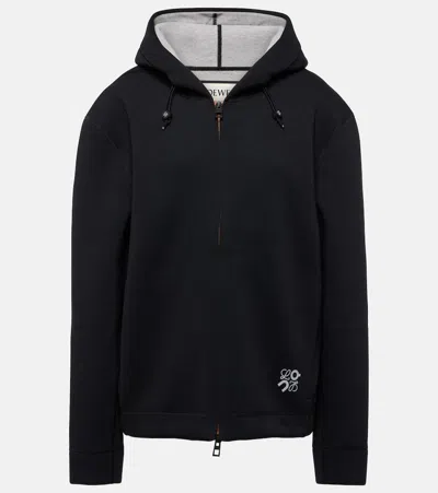 Loewe X On Logo Jersey Hoodie In Black