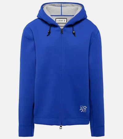 Loewe X On Logo Jersey Hoodie In Blue