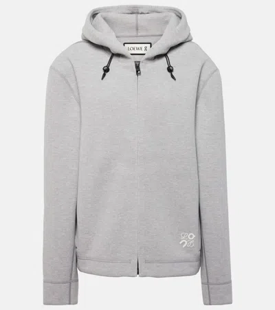 Loewe X On Logo Jersey Hoodie In Grey