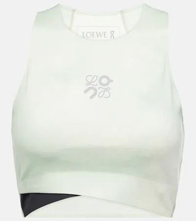 Loewe X On Logo Tie-dye Bra Top In White