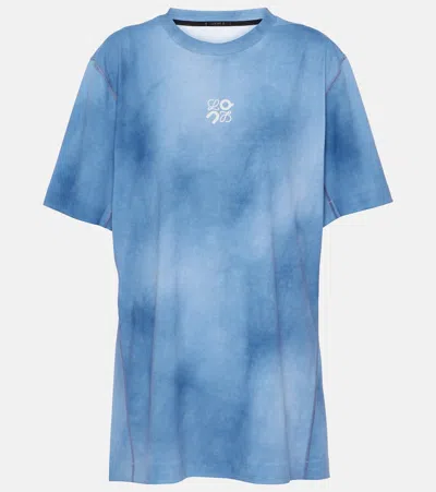 Loewe X On Logo Tie-dye Jersey T-shirt In Blue