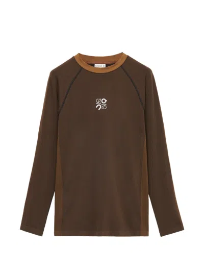 Loewe X On Logo-print Long-sleeve T-shirt In Brown