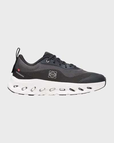 Loewe X On Men's Cloudtilt 2 Knit Low-top Sneakers In Black