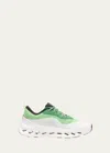 Loewe X On Men's Cloudtilt 2 Knit Low-top Sneakers In Green/white