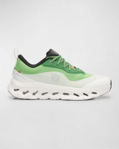 Loewe X On Men's Cloudtilt 2 Knit Low-top Sneakers In Green