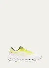 Loewe X On Men's Cloudtilt 2 Knit Low-top Sneakers In Neon Yellow White