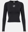 Loewe X On Ribbed-knit Jersey Top In Black