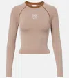 Loewe X On Ribbed-knit Striped Top In Brown