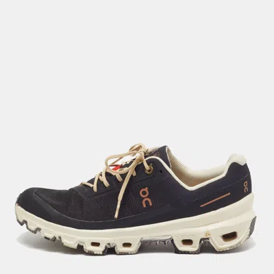 Pre-owned Loewe X On Running Cloudventure Size 38.5 Black Mesh Low Top Sneakers