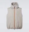 Loewe X On Striped Technical Puffer Vest In Gray