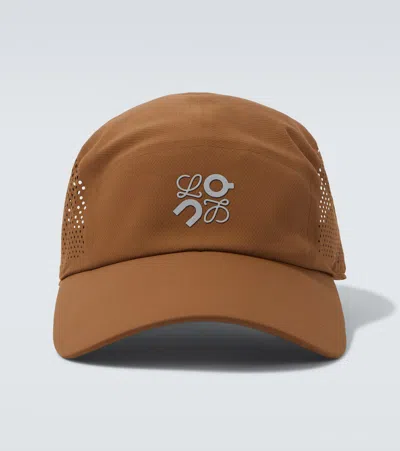 Loewe X On Technical Baseball Cap In Brown