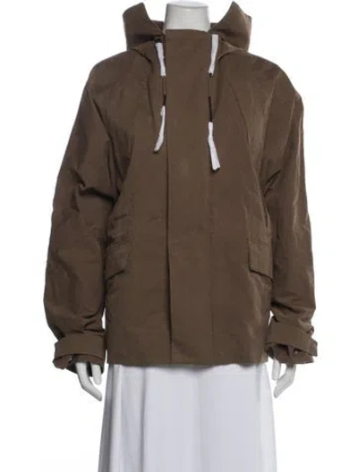 Pre-owned Loewe X On Unisex Short Parka Signature Logo Parka W/ Tags In Brown
