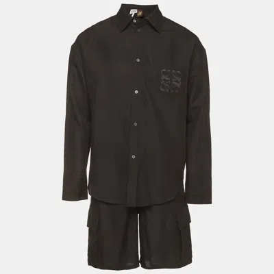 Pre-owned Loewe X Paul Ibiza Black Linen Blend Shirt And Shorts Set