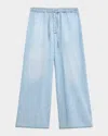 Loewe Crop Denim Pants In Blue
