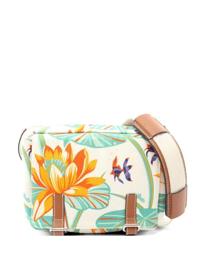 Pre-owned Loewe X Paula's Ibiza 2010s Water Lily Shoulder Bag In White