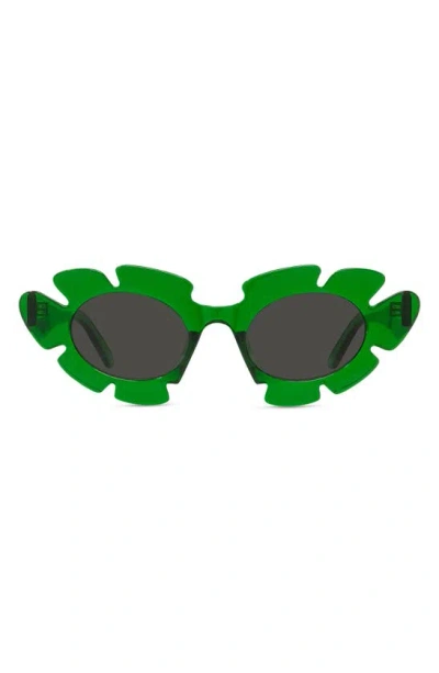 Loewe X Paula's Ibiza 47mm Cat Eye Sunglasses In Dark Green/ Other / Smoke