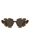 Loewe X Paula's Ibiza 47mm Cat Eye Sunglasses In Light Brown/ Other / Smoke