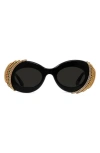 Loewe X Paula's Ibiza 47mm Oval Sunglasses In Black