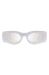 Loewe X Paula's Ibiza 49mm Mirrored Oval Sunglasses In White/ Other / Smoke Mirror