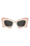 Loewe X Paula's Ibiza 50mm Butterfly Sunglasses In Pink Multi Dark Grey
