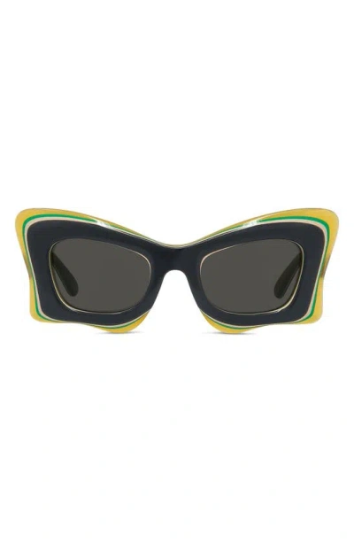 Loewe X Paula's Ibiza 50mm Butterfly Sunglasses In Yellow/gray Solid