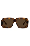Loewe X Paula's Ibiza 56mm Mask Sunglasses In Dark Havana / Brown Mirror