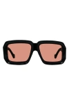 Loewe X Paula's Ibiza 56mm Mask Sunglasses In Shiny Black/pink
